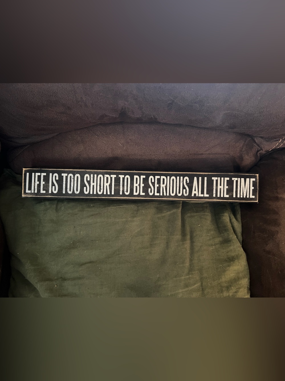 Hobby Lobby Black and White Wooden Wall Sign - 'Life Is Too Short'